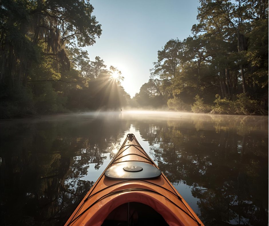 Kayaking in St Johns River in Putnam County Florida.